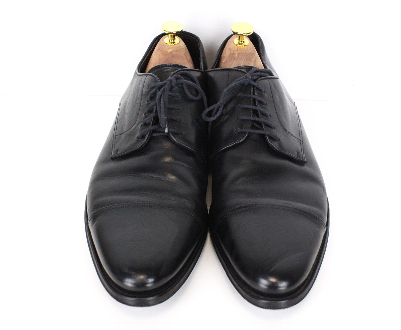 SUITSUPPLY Men's EU43.5 Black Leather Derby Blake-Stitched Classic Formal Shoes