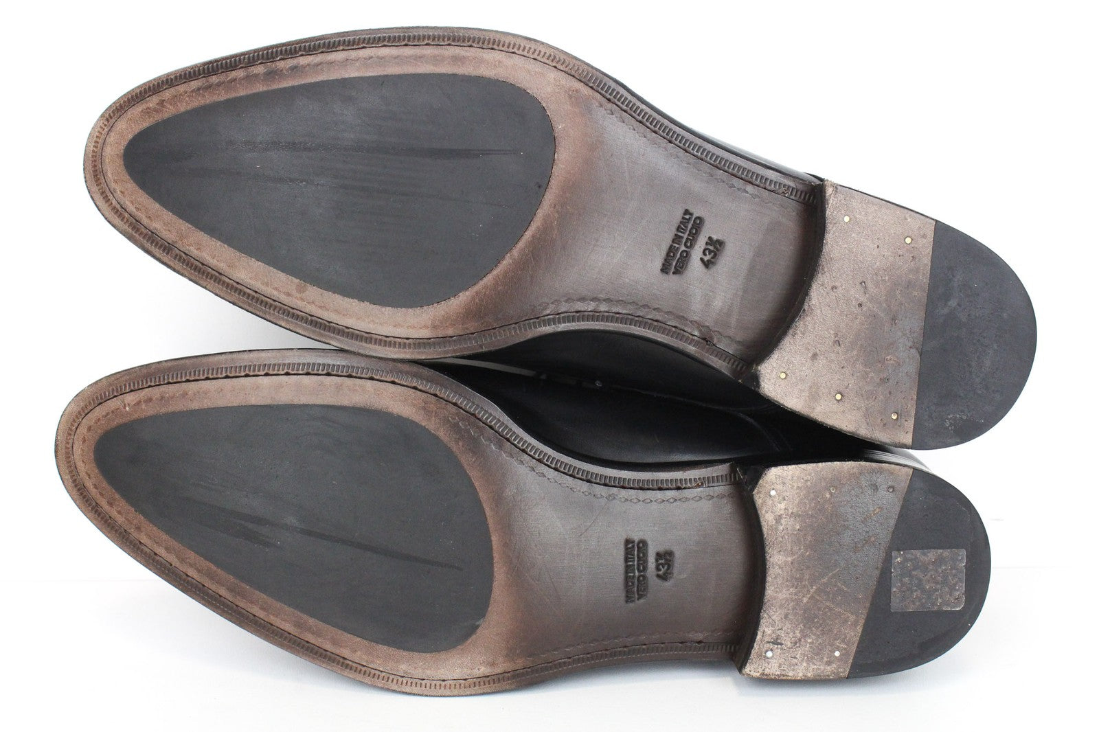 SUITSUPPLY Men's EU43.5 Black Leather Derby Blake-Stitched Classic Formal Shoes