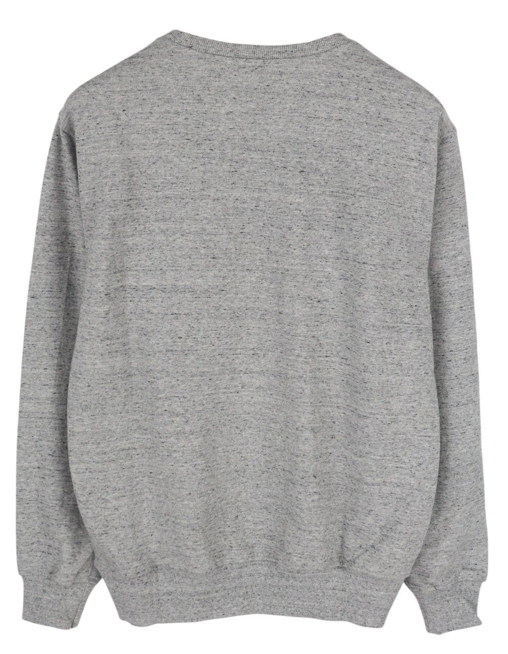 GOOD GENES vyriškas džemperis pilkas melanžas raštuotas apvalios iškirptės megztinis su logotipu priekyje 