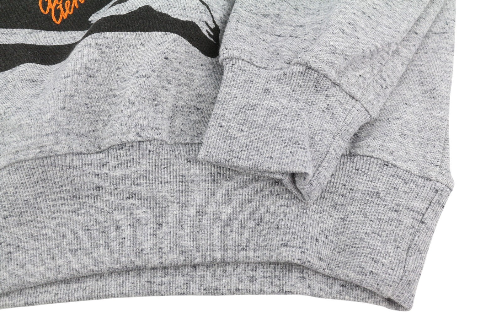 GOOD GENES vyriškas džemperis pilkas melanžas raštuotas apvalios iškirptės megztinis su logotipu priekyje 