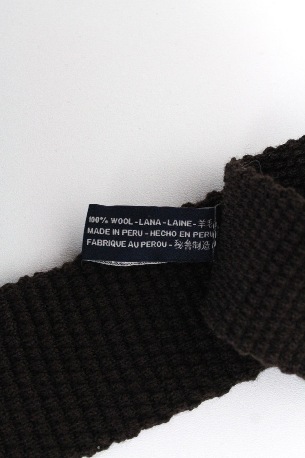 SUITSUPPLY vyriškas kaklaraištis ~150x6cm tamsiai rudas megztas grynos vilnos klasikinis su langeliais galais 