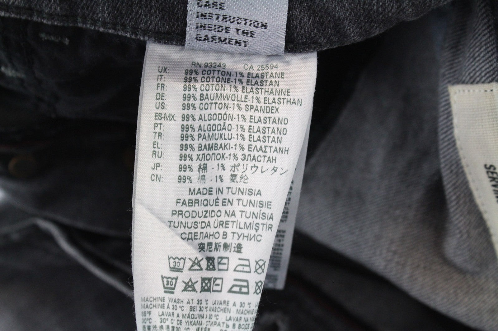 DIESEL D-Eetar 0890F vyriški W28/L30 džinsai su plėšytomis juostelėmis, pilki, tamprūs, siaurėjantys medvilniniai džinsai 