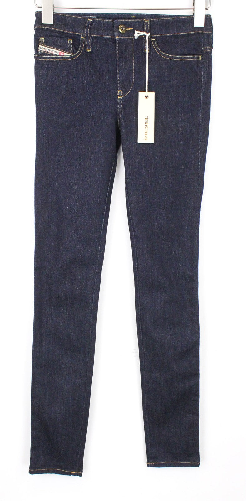 DIESEL Skinzee 0813C moteriški W26/L32 džinsai, itin ploni, tamprūs, mėlyni, aptempti, medvilniniai 