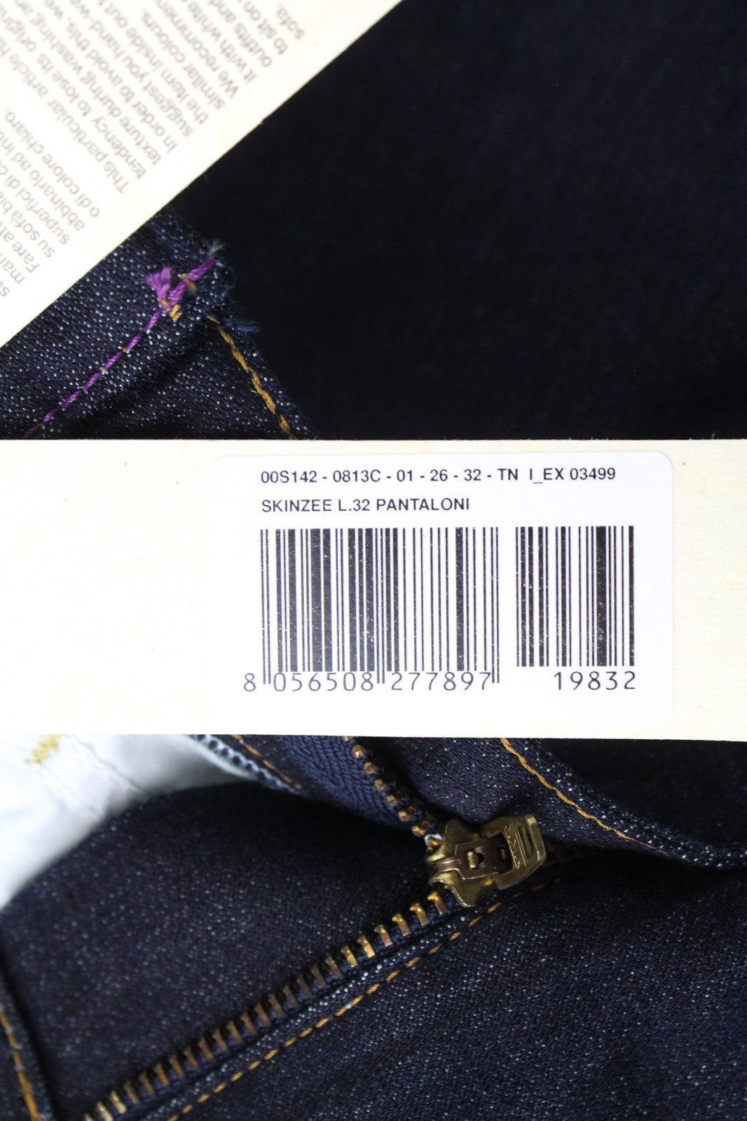 DIESEL Skinzee 0813C moteriški W26/L32 džinsai, itin ploni, tamprūs, mėlyni, aptempti, medvilniniai 