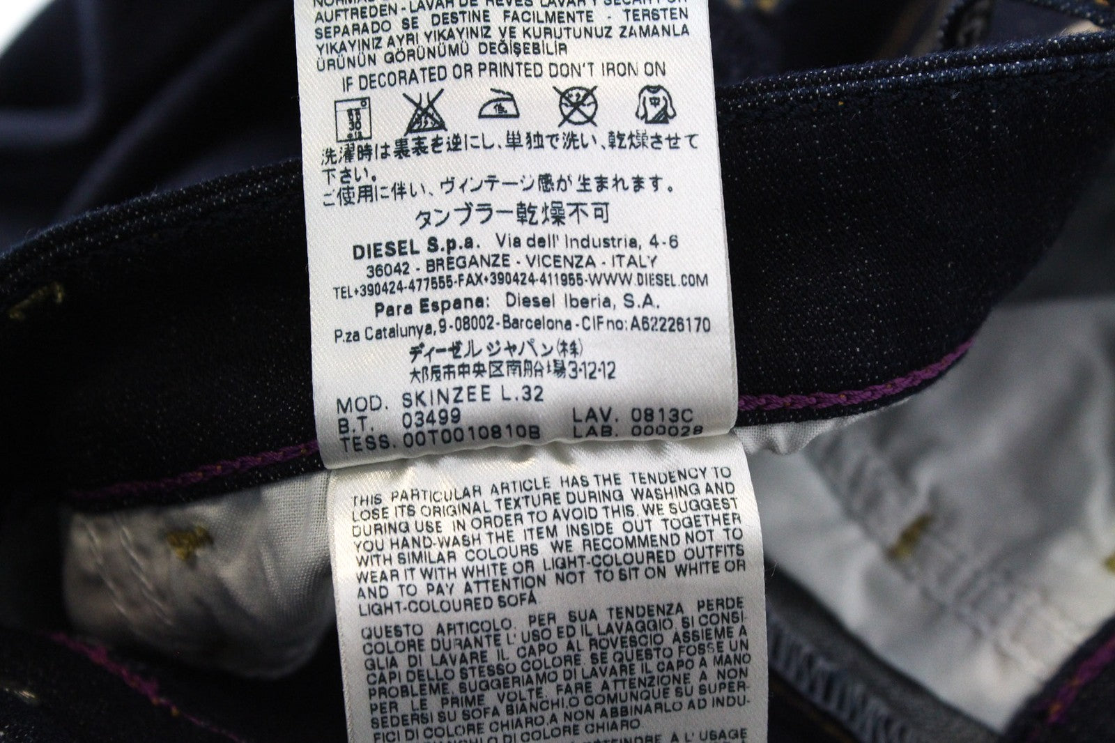 DIESEL Skinzee 0813C moteriški W26/L32 džinsai, itin ploni, tamprūs, mėlyni, aptempti, medvilniniai 