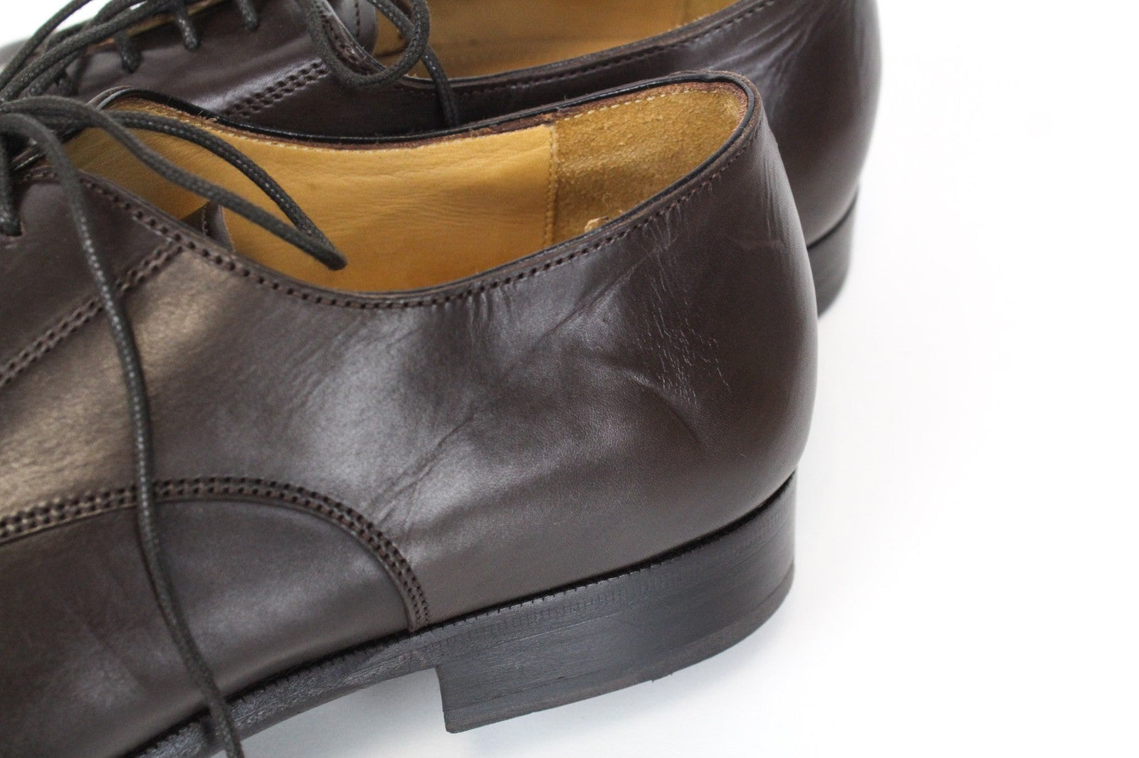 SUITSUPPLY Men's EU41.5 Dark Brown Leather Calfskin Classic Formal Derby Shoes