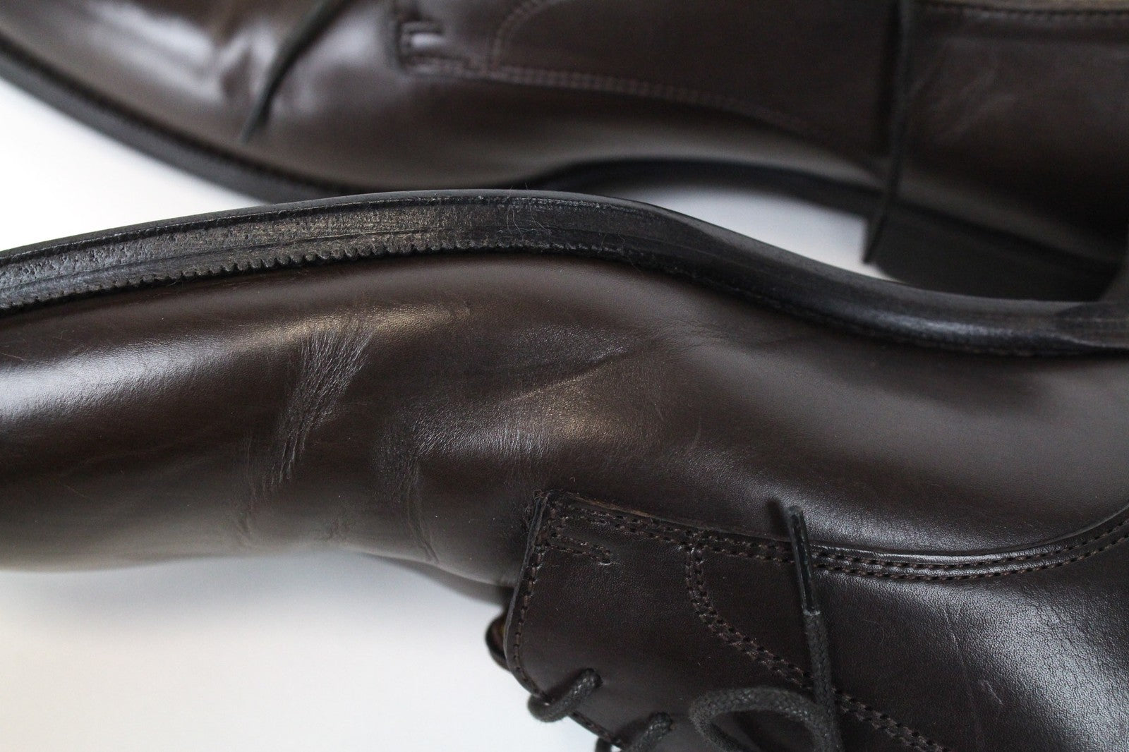 SUITSUPPLY Men's EU41.5 Dark Brown Leather Calfskin Classic Formal Derby Shoes