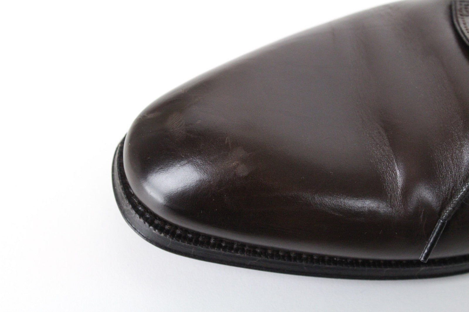 SUITSUPPLY Men's EU41.5 Dark Brown Leather Calfskin Classic Formal Derby Shoes