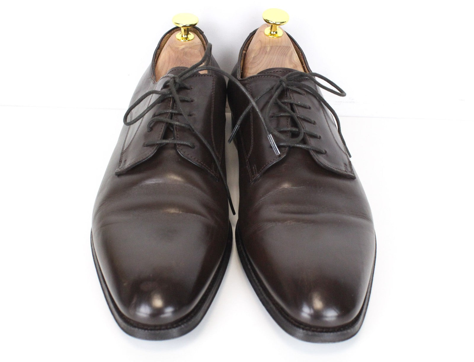 SUITSUPPLY Men's EU41.5 Dark Brown Leather Calfskin Classic Formal Derby Shoes