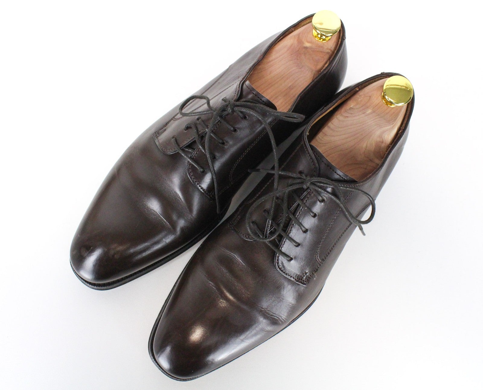 SUITSUPPLY Men's EU41.5 Dark Brown Leather Calfskin Classic Formal Derby Shoes