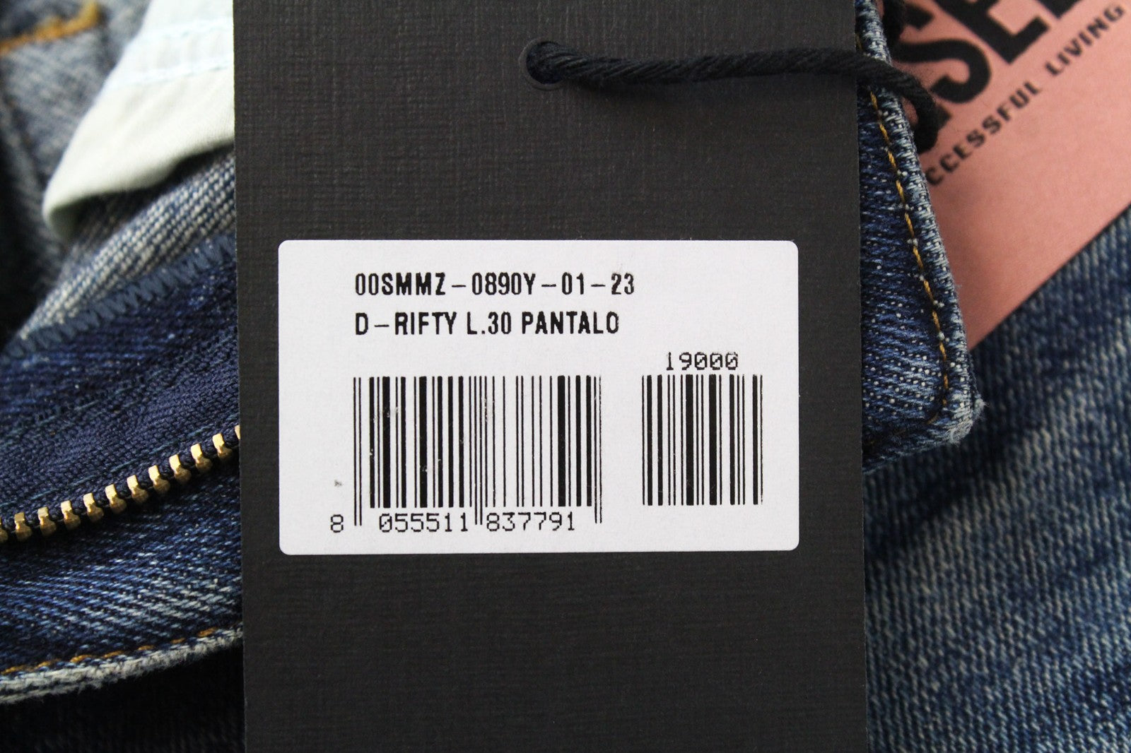 DIESEL D-Rifty 0890Y moteriški W23/L30 džinsai, prigludę, žemu juosmeniu, mėlyni 