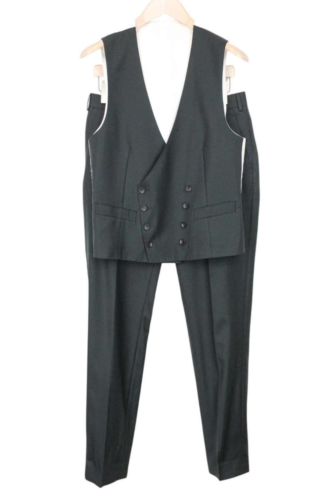 SUITSUPPLY Ferrara Men's UK36R Suit 2 Piece Waistcoat Trousers Pure Wool Green