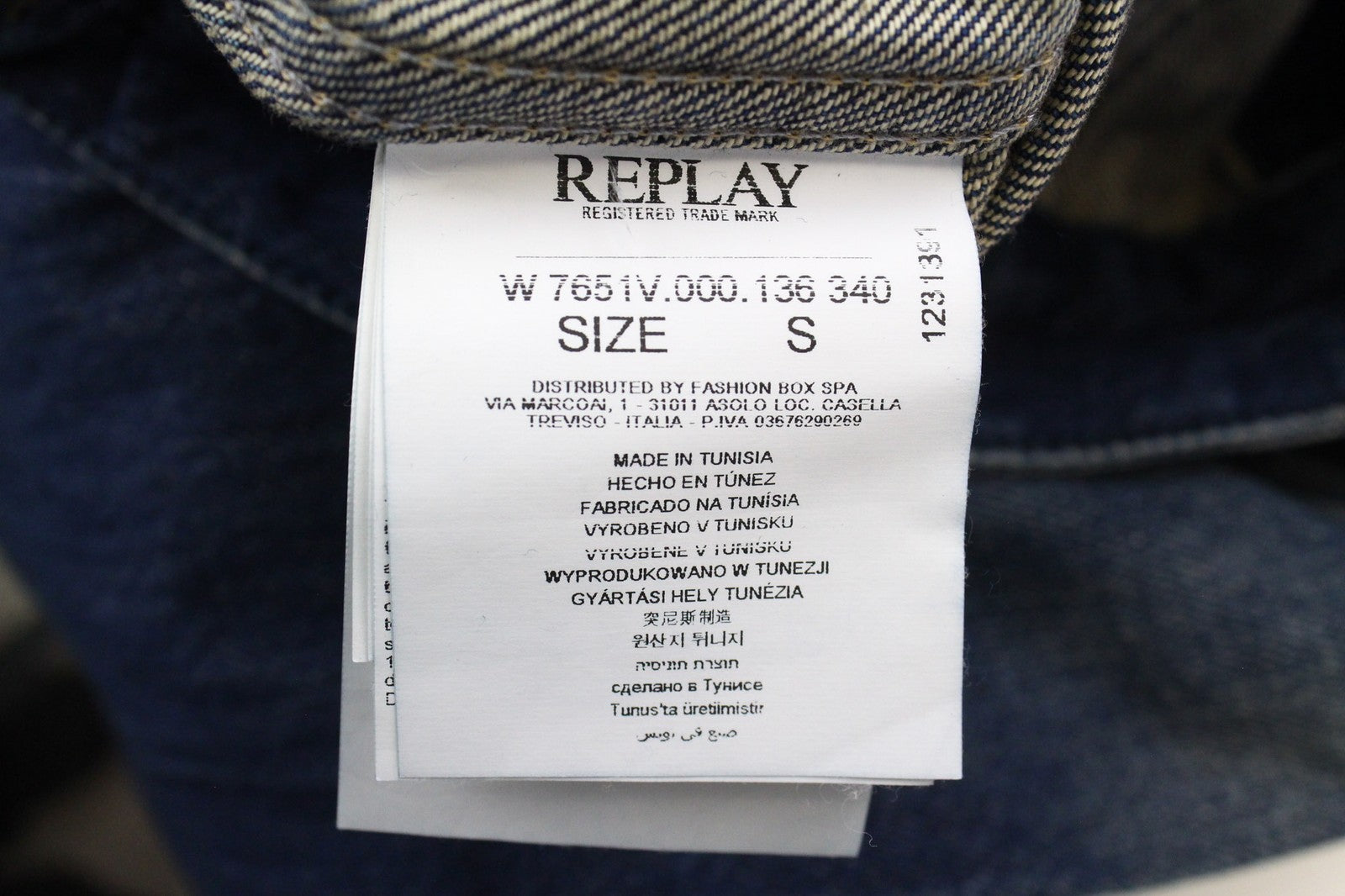 REPLAY Women's S Jacket Cropped Casual Blue Denim Cotton Wash Collared Button