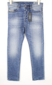 DIESEL Tepphar 0842H vyriški W27/L30 džinsai su sagomis, ploni, šviesiai mėlyni 