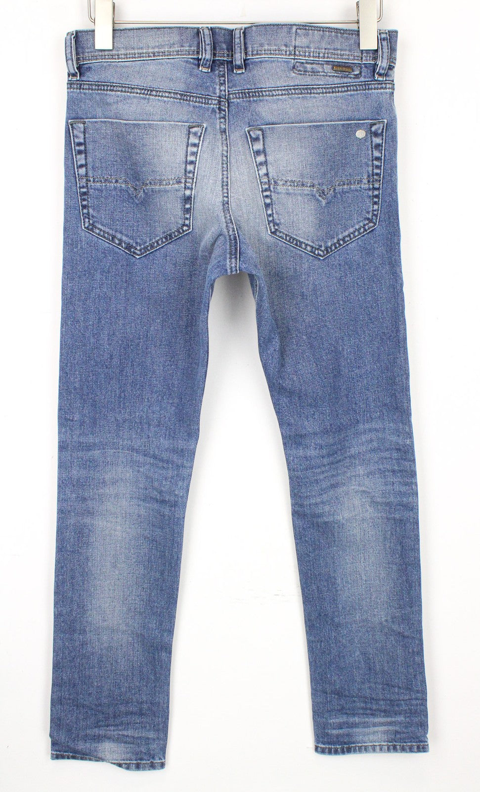 DIESEL Tepphar 0842H vyriški W27/L30 džinsai su sagomis, ploni, šviesiai mėlyni 