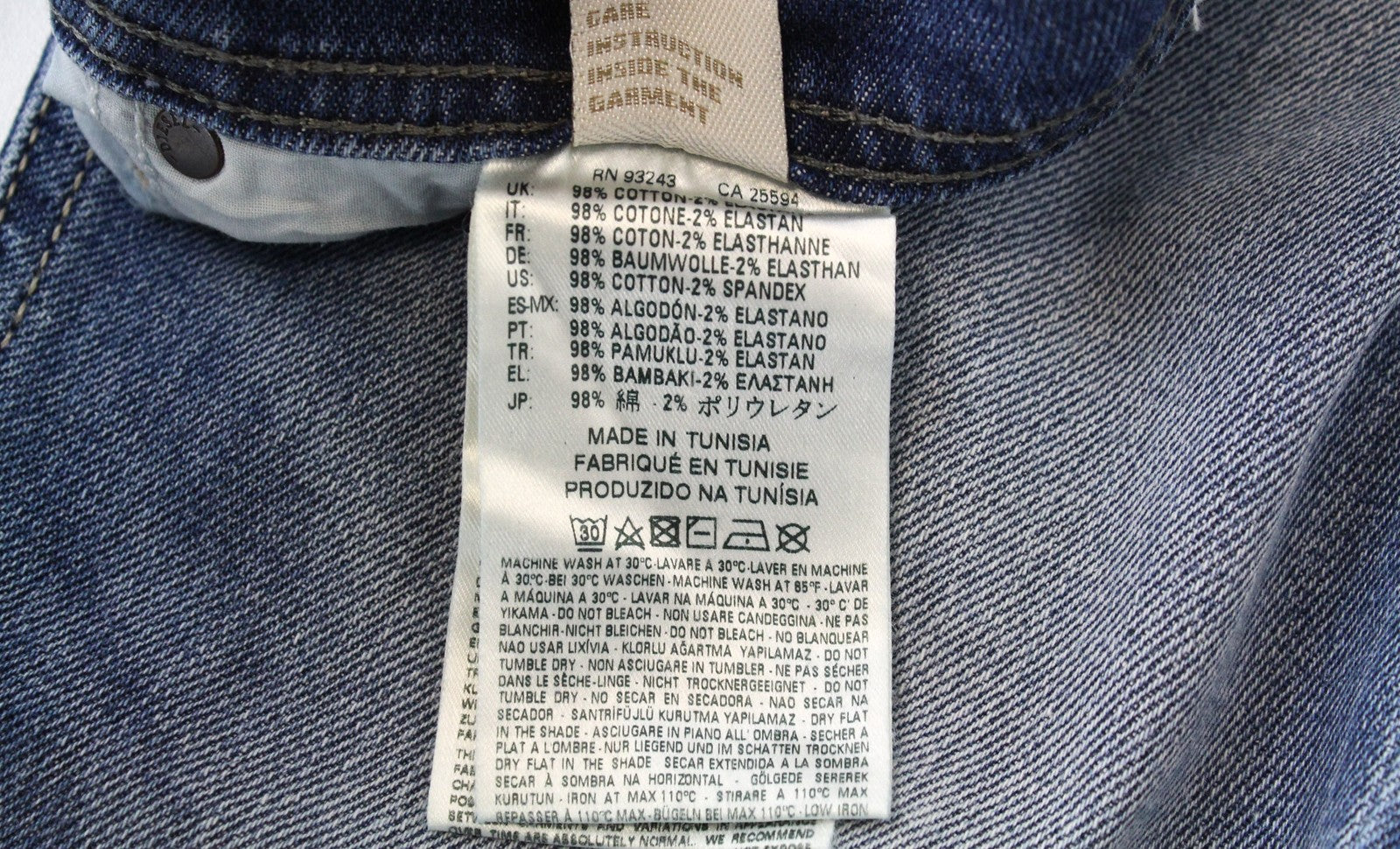 DIESEL Tepphar 0842H vyriški W27/L30 džinsai su sagomis, ploni, šviesiai mėlyni 