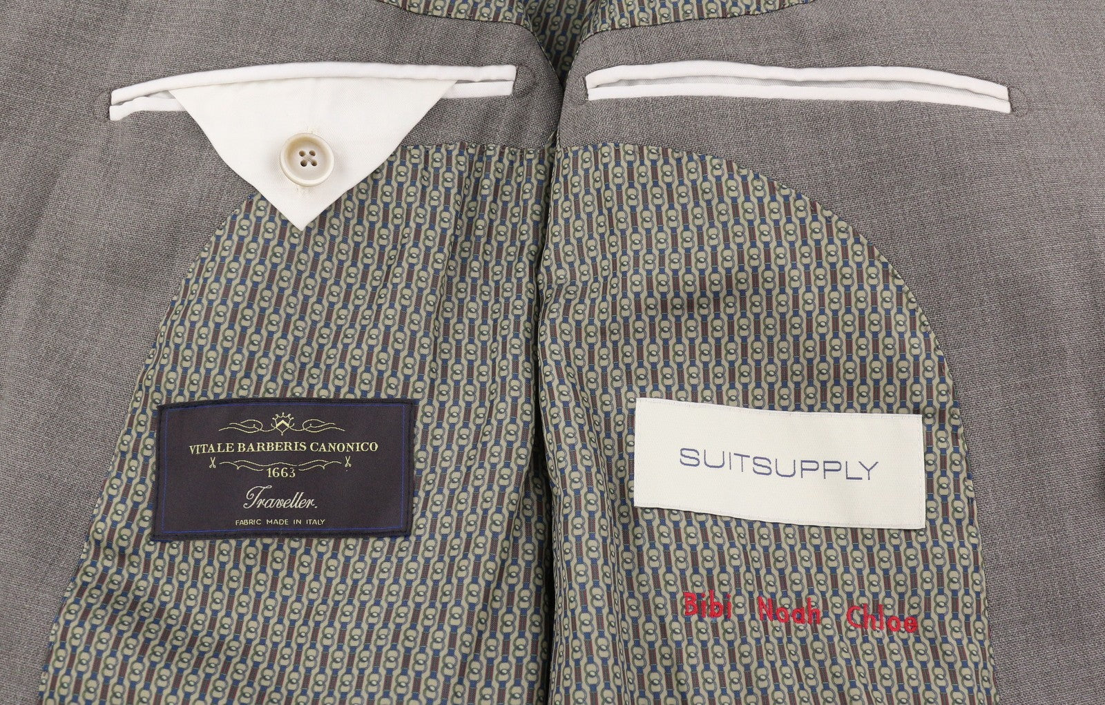 SUITSUPPLY La Spalla vyriškas švarkas UK34S rudas vilnonis dvieilis smailus atlapas 