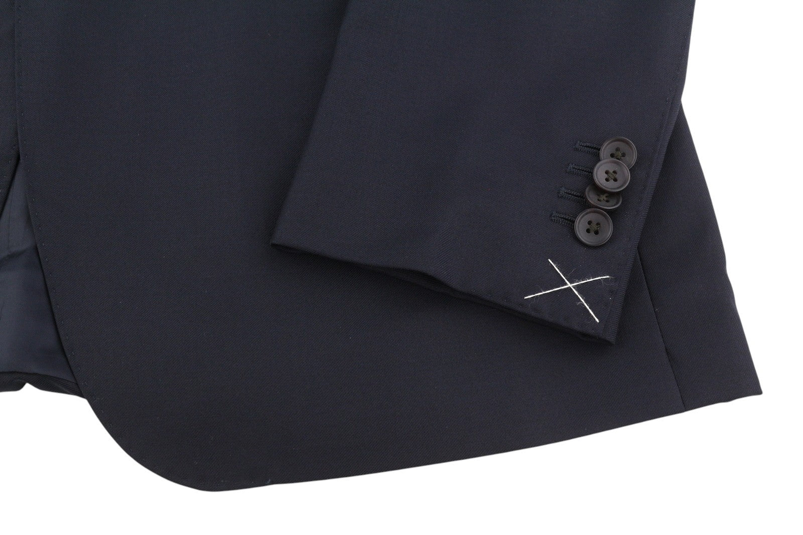 SUITSUPPLY Havana Peak Jetted Ferrara Soho Men Suit UK44R Blue Wool 3 Piece