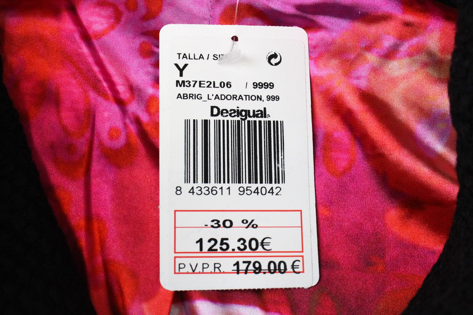 DESIGUAL L'Adoration moteriškas vidutinio ilgio EU38 juodos vilnos mišinio paltas 