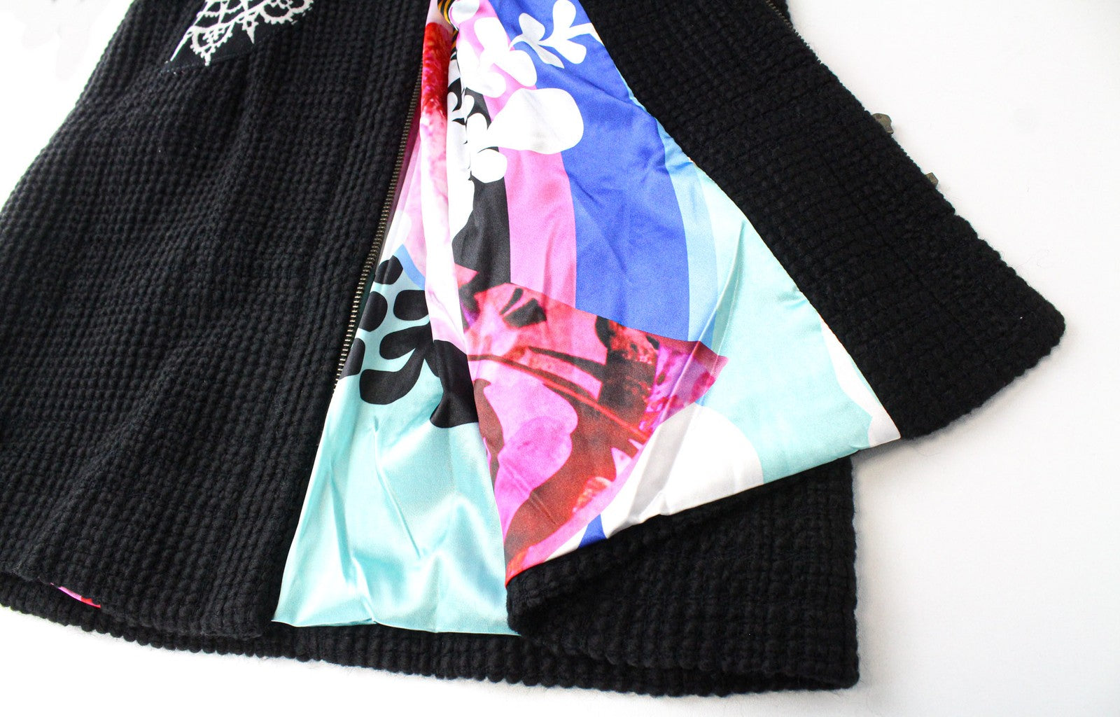 DESIGUAL L'Adoration moteriškas vidutinio ilgio EU38 juodos vilnos mišinio paltas 