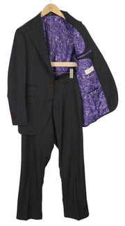 SUITSUPPLY La Spalla Men Suit UK36R Dark Grey Wool Peak Lapel Single-Breasted