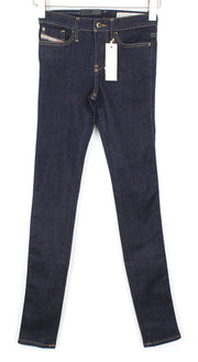 DIESEL Skinzee 0813C moteriški W23/L32 itin aptempti, tamprūs džinsai, mėlyni mergaitėms 