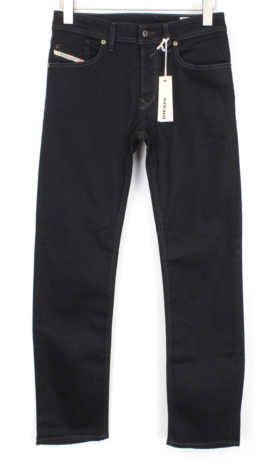 DIESEL Waykee 0886Z vyriški W27/L32 džinsai, tiesaus kirpimo, įprasti, tamprūs, juodi 