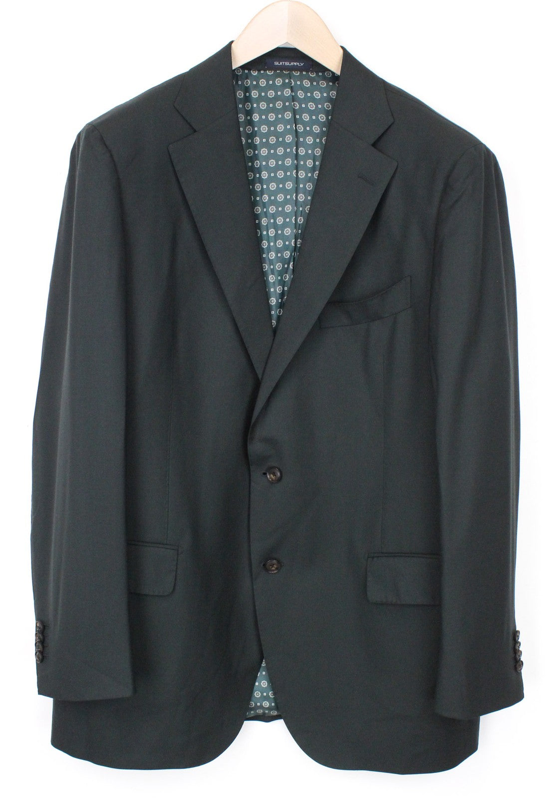 SUITSUPPLY La Spalla Men's UK48R Blazer Single-Breasted Dark Green Pure Wool