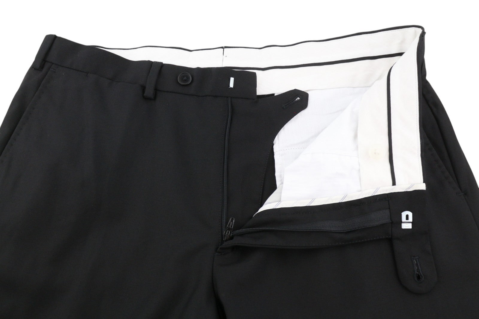 SUITSUPPLY La Spalla Men Suit UK42R / W34 Black Wool Peak Flat Front 2 Pieces