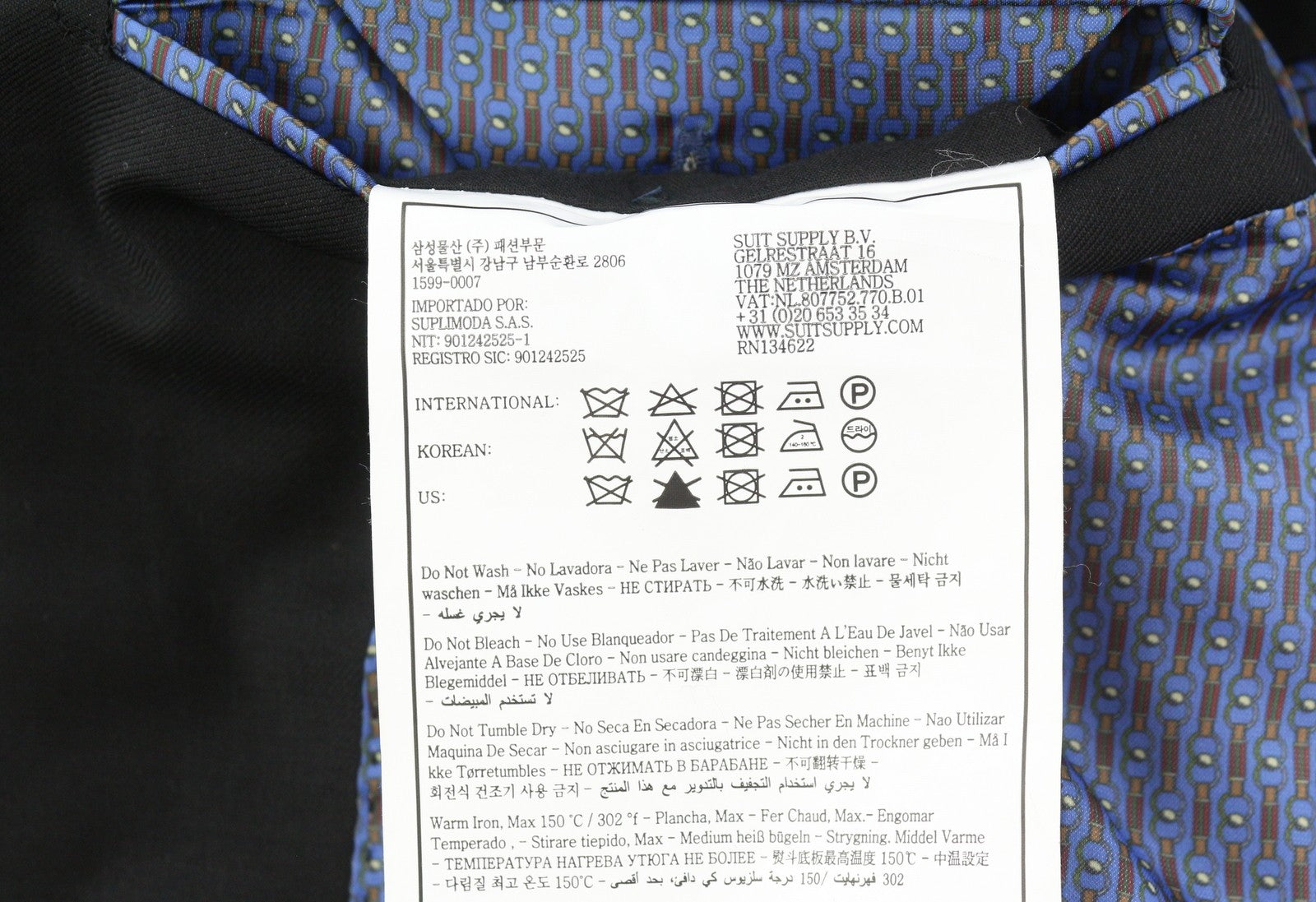 SUITSUPPLY La Spalla Men Suit UK42R / W34 Black Wool Peak Flat Front 2 Pieces