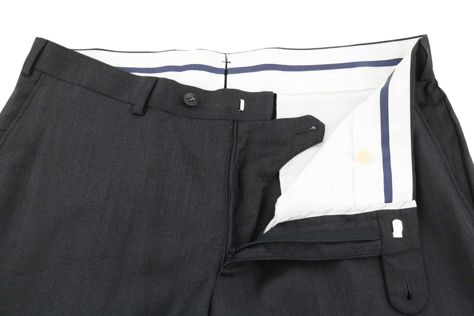 SUITSUPPLY Napoli Single Breasted Men Suit UK42R Dark Grey Wool Notch 2 Pieces