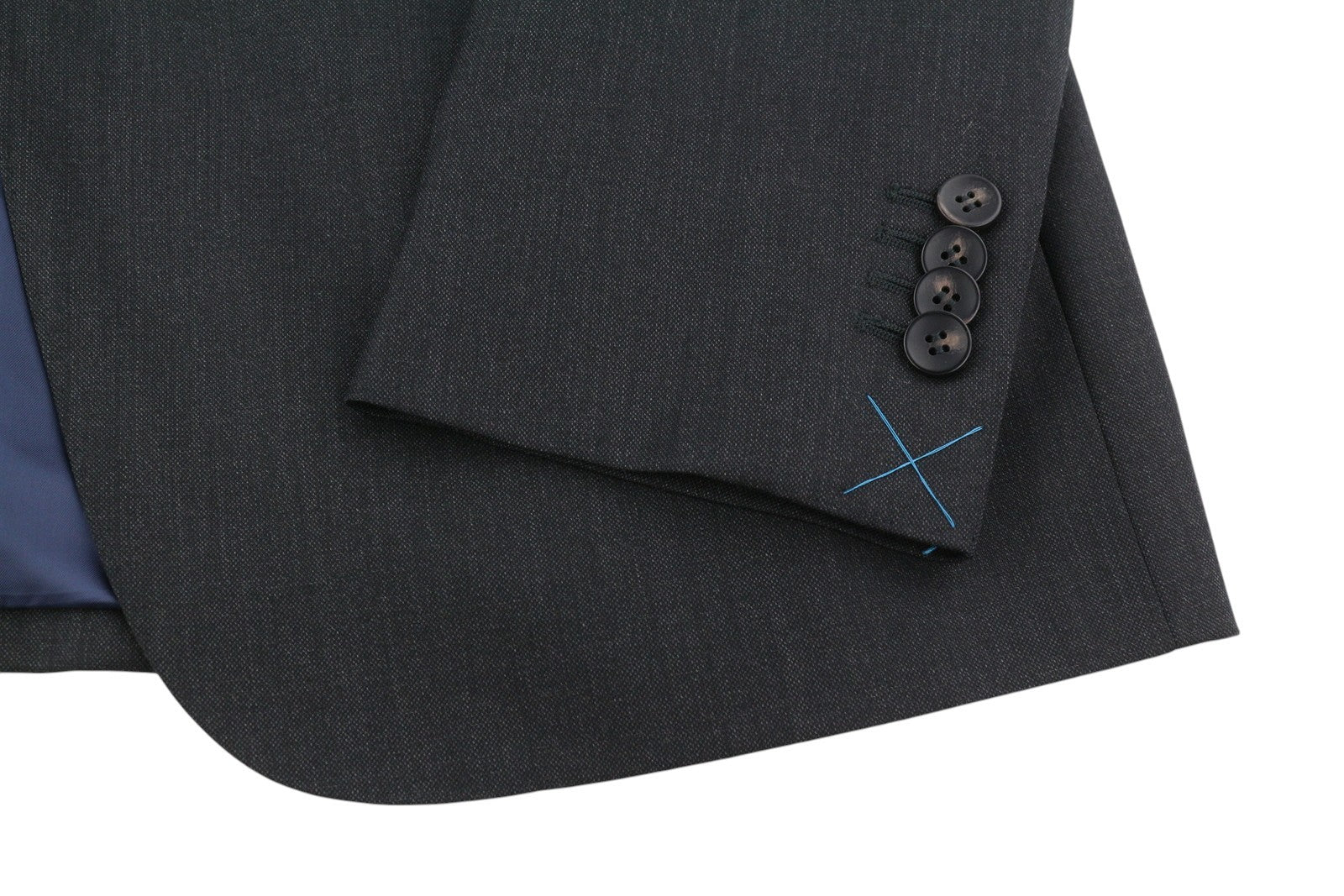 SUITSUPPLY Napoli Single Breasted Men Suit UK42R Dark Grey Wool Notch 2 Pieces