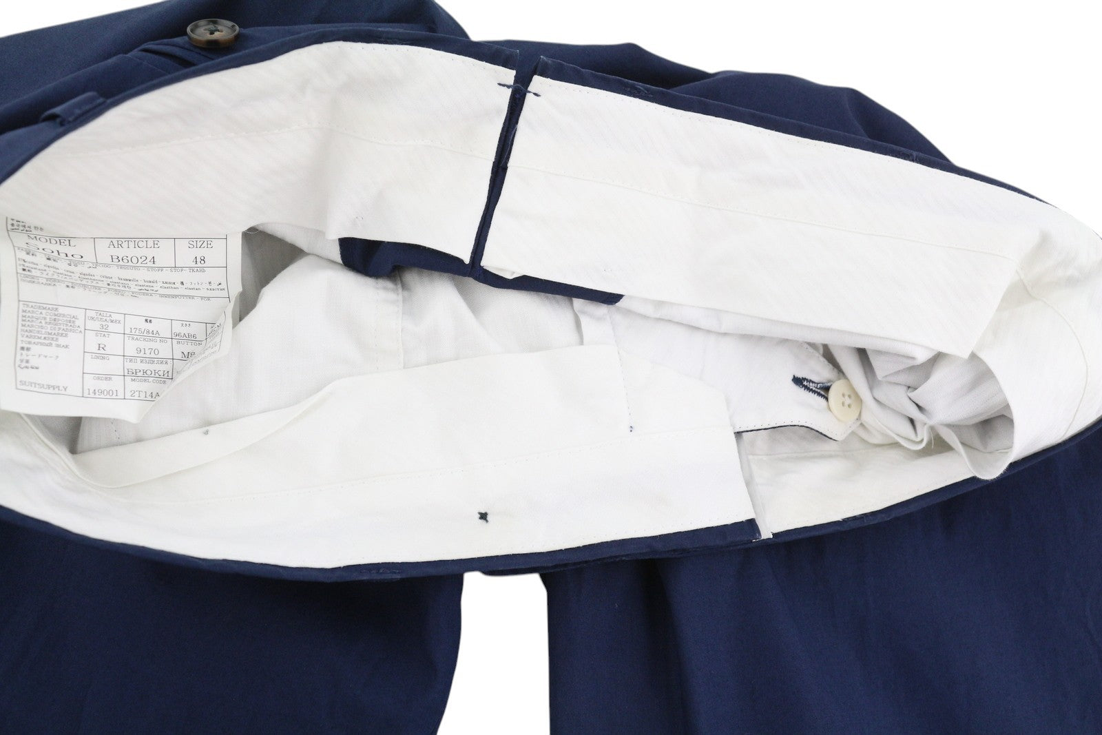 SUITSUPPLY Havana Patch Unconstructed UL Soho Men Suit UK40R / W32 Blue 2 Piece