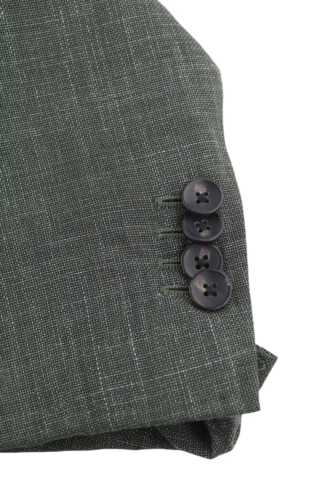 SUITSUPPLY Havana Patch Wide Lapel FL Men Suit UK38R Green Wool Silk Linen 2in1