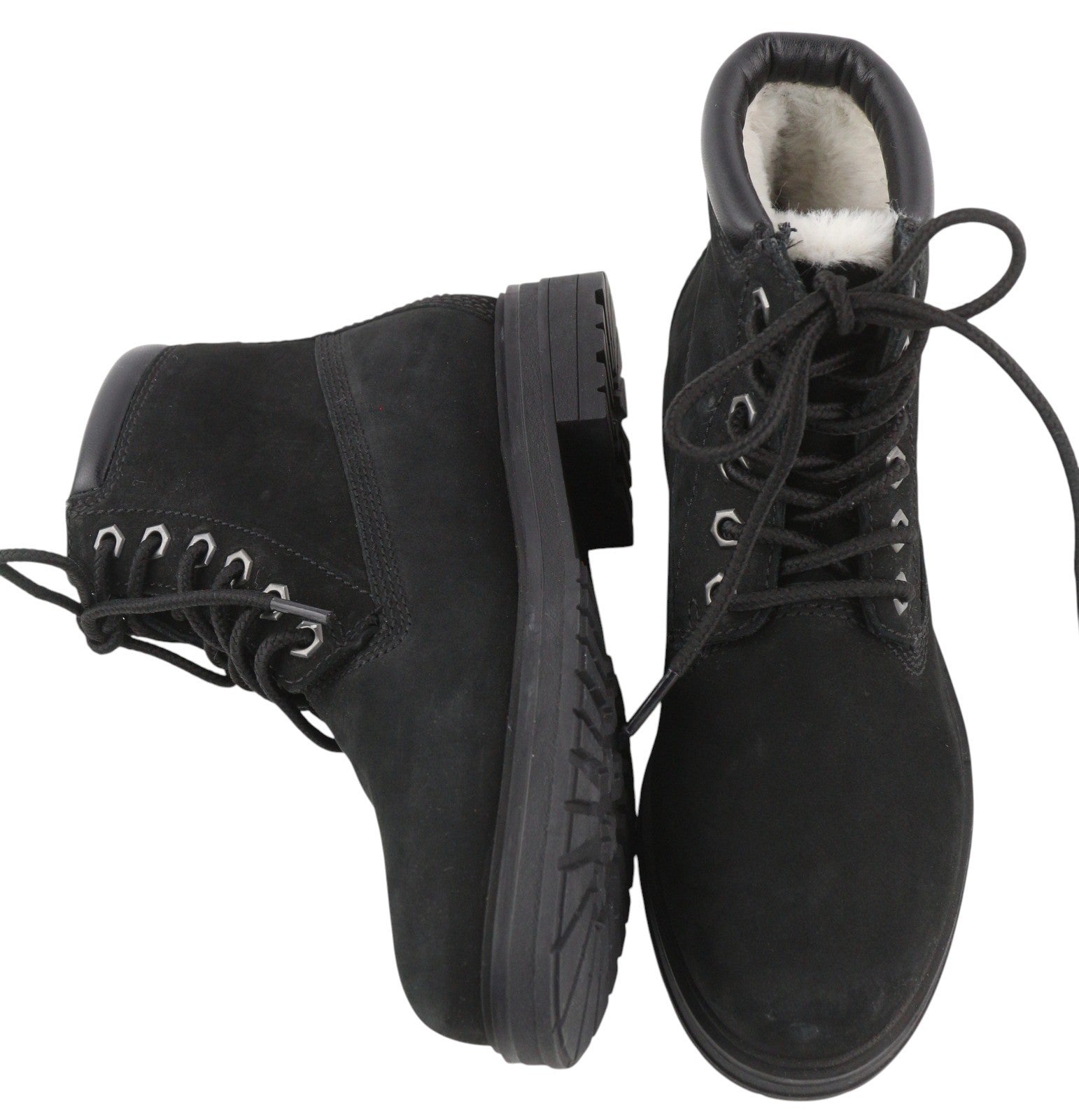 TIMBERLAND moteriški batai, 37.5 dydis, juodi odiniai, vandeniui atsparūs, su pamušalu, žieminiai. 