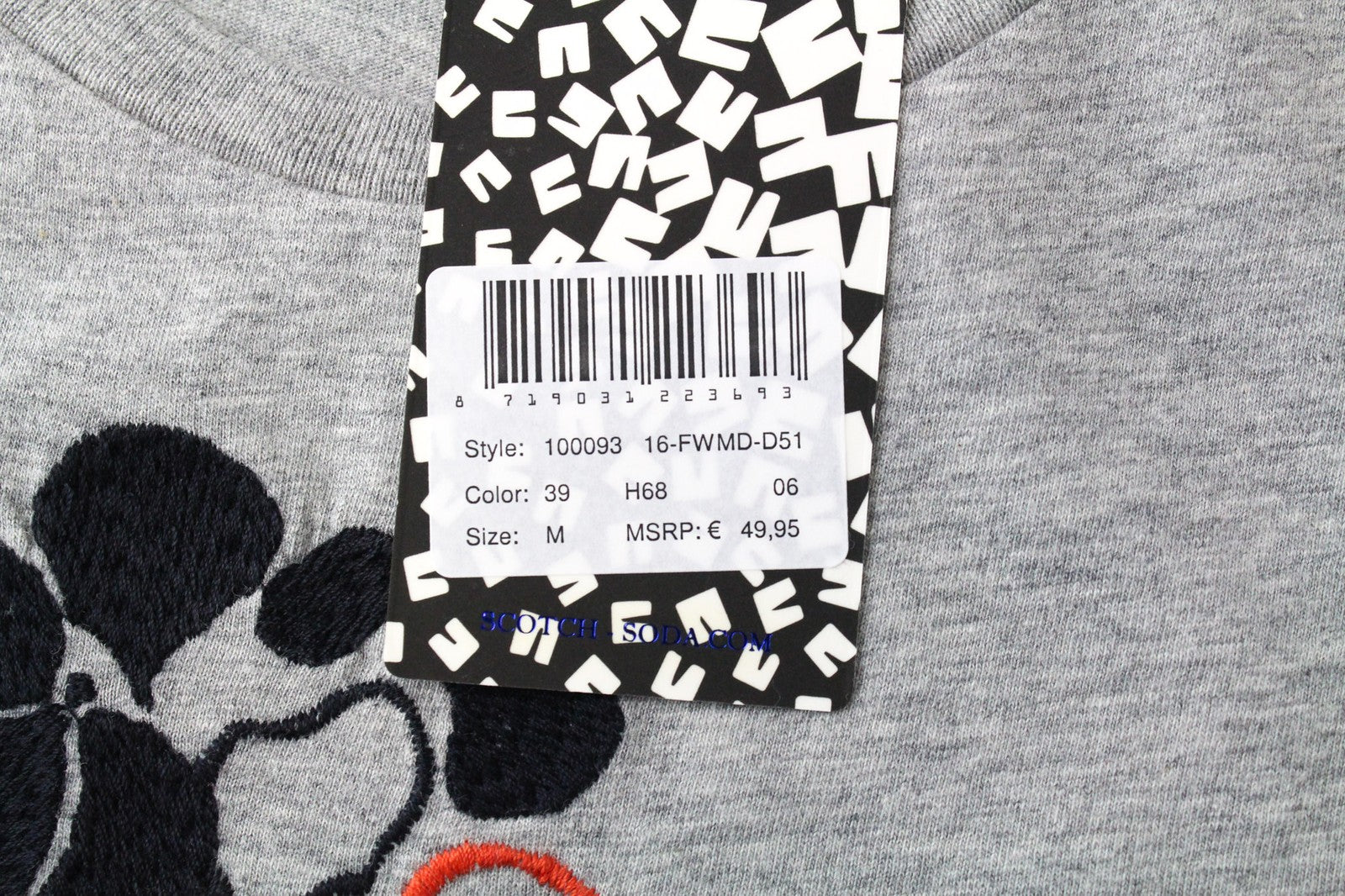 SCOTCH & SODA Men's T-Shirt M Melange Grey Cotton Jersey Crewneck Fit