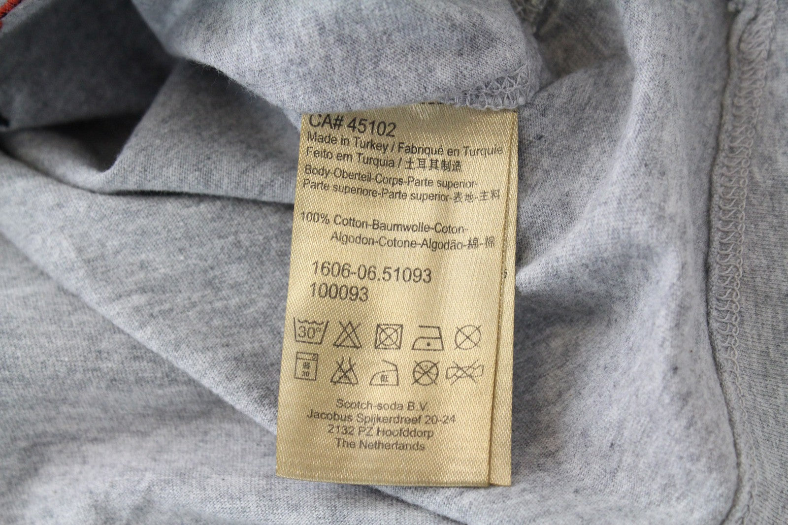 SCOTCH & SODA Men's T-Shirt M Melange Grey Cotton Jersey Crewneck Fit