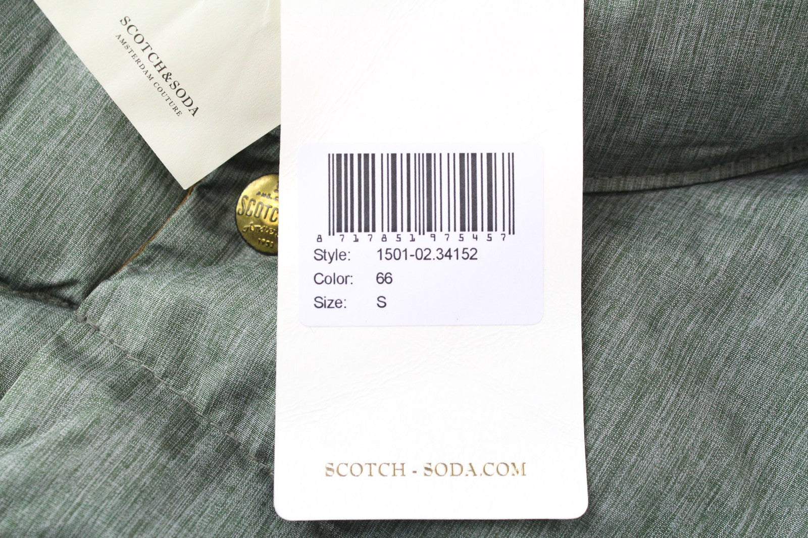 „SCOTCH &amp; SODA S“ dvipusė žalia vyriška liemenė su kamufliažu, aukšta apykakle, klasikinio stiliaus 