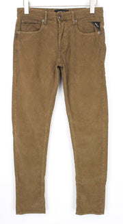 REPLAY Grover vyriški W31/L34 rudi tamprūs velvetiniai tiesaus kirpimo džinsai 