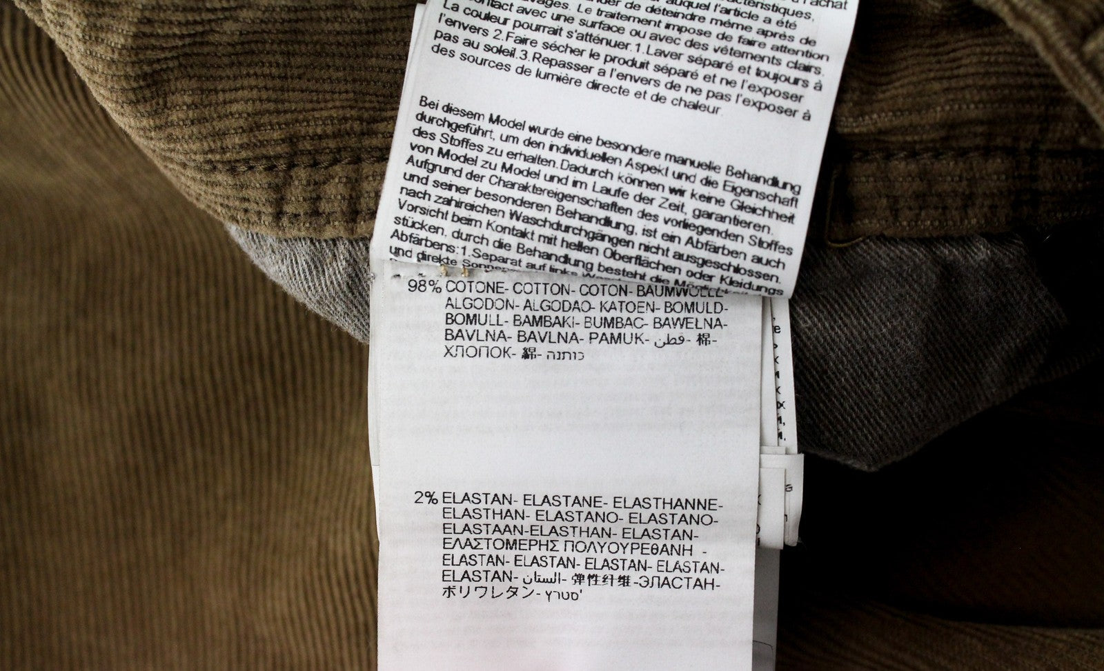 REPLAY Grover vyriški W31/L34 rudi tamprūs velvetiniai tiesaus kirpimo džinsai 