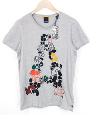 „SCOTCH &amp; SODA“ pilki vyriški marškinėliai su medvilniniu džersio apvalia apykakle, melanžo spalvos 