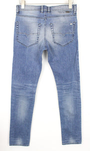 DIESEL Tepphar 0842H W27/L32 berniukiški mėlyni morkų stiliaus ploni džinsai su sagomis 