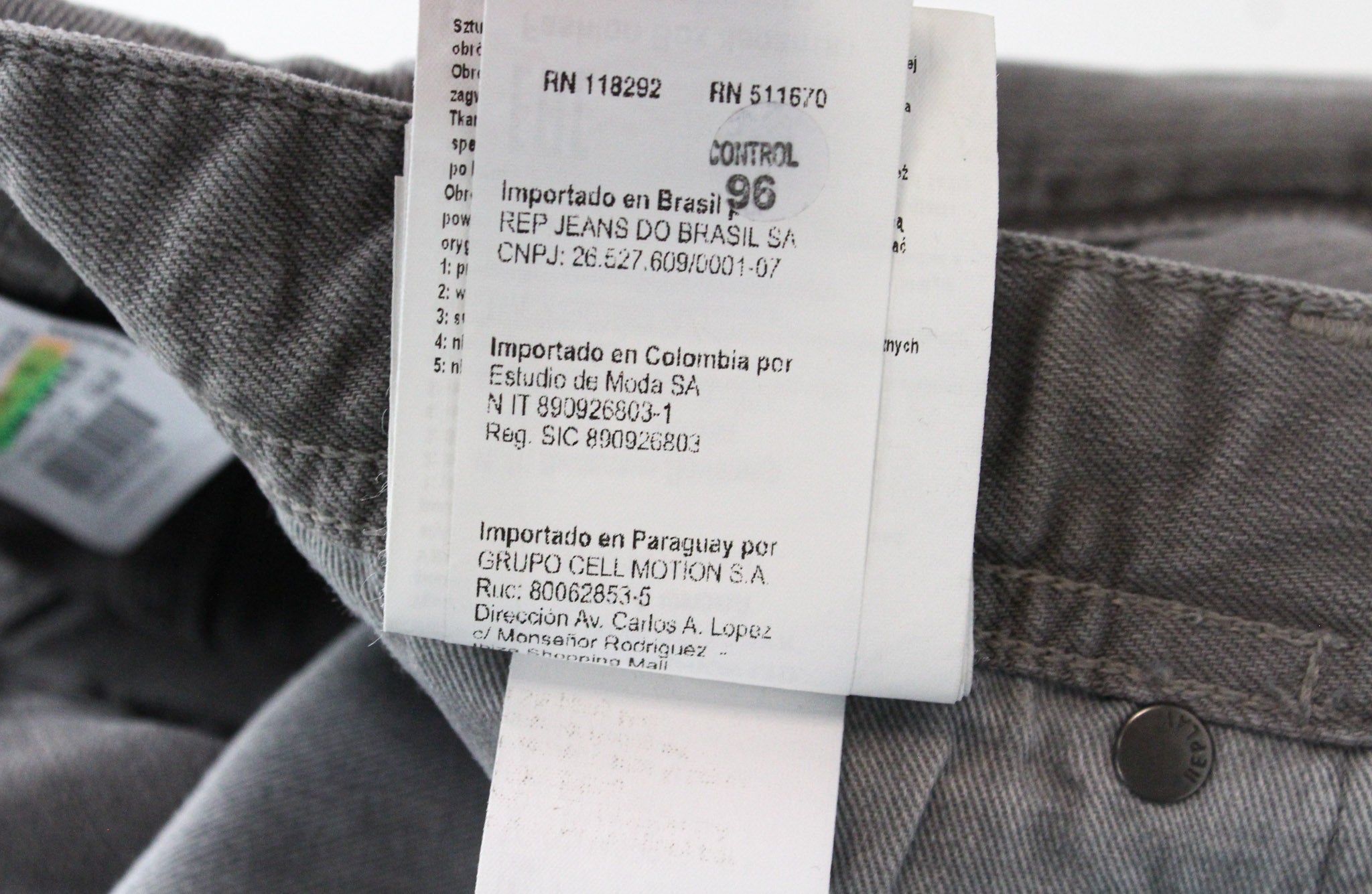 REPLAY Grover W30/L34 pilki dryžuoti, tiesaus kirpimo tamprūs džinsai su sagomis