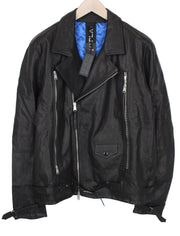 REPLAY juoda odinė vyriška striukė XL dydžio su pamušalu ir užtrauktuku, klasikinė, RRP499 