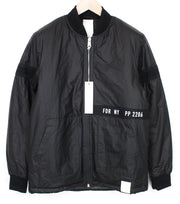 REPLAY juodas bomber tipo švarkas su pamušalu, užtrauktuku ir logotipu, briaunuota apačia. 