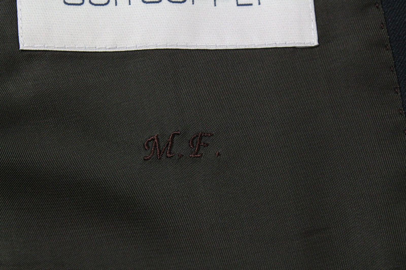 SUITSUPPLY La Spalla vyriškas švarkas UK50R žalias, su vilnoniu pamušalu, klasikinis, vienos krūtinės 