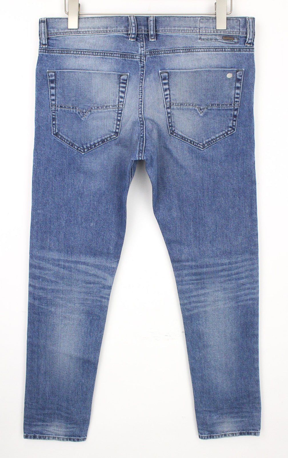 DIESEL Tepphar 0842H vyriški džinsai W33/L32 Slim mėlyni tamprūs medvilniniai džinsai su morkų kirpimu 