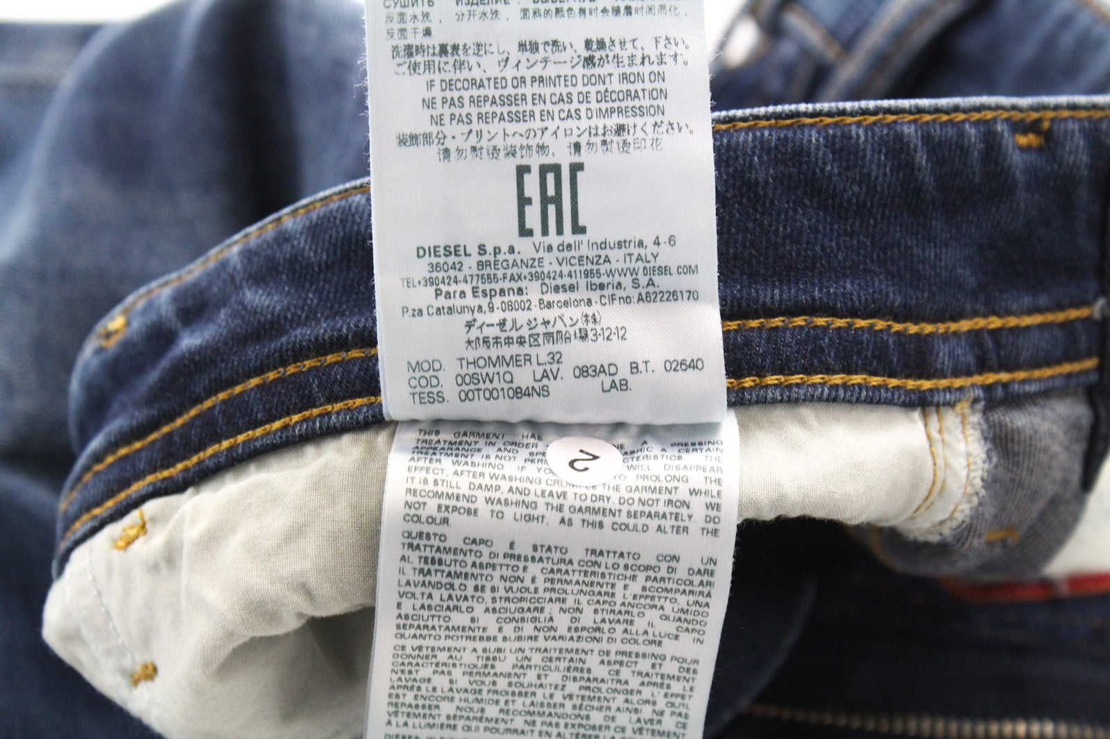 DIESEL Thommer 083AD Men's Jeans W26/L32 Skinny Carrot Boys Fit Blue Stretch