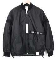 REPLAY Men's Bomber Jacket L Black Lined Single-Breast Padded Casual Coat