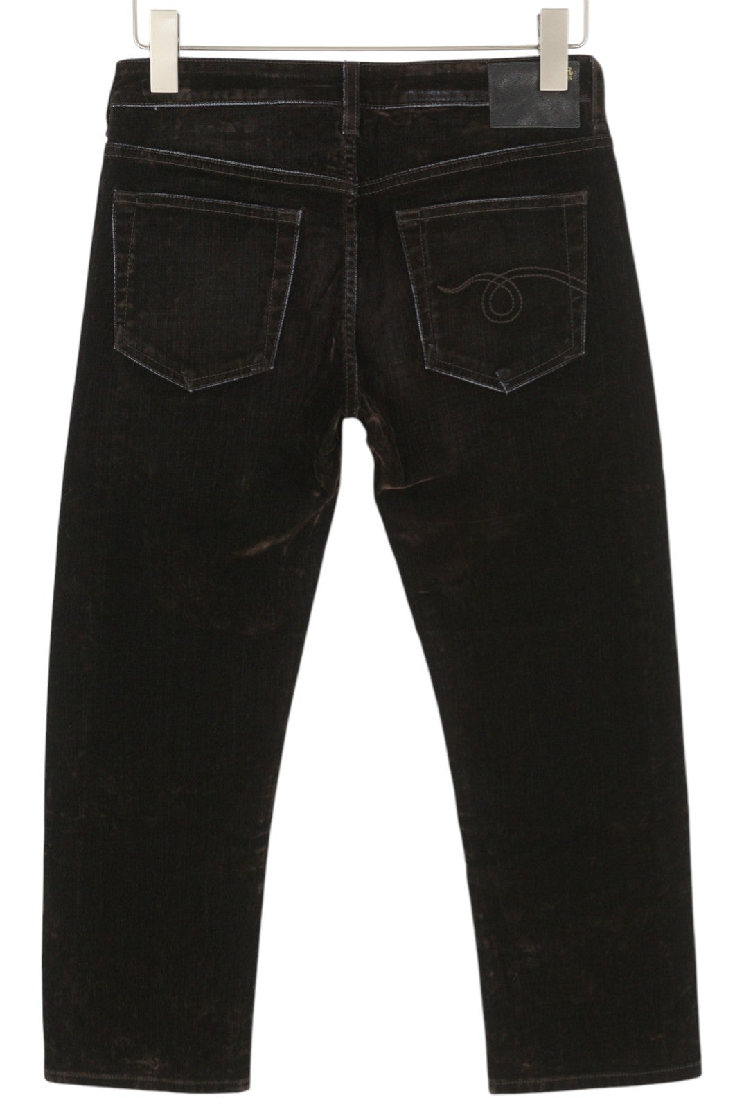 R13 berniukiški tiesūs moteriški džinsai 26. Rudi, vidutinio liemens, trumpinti užtrauktuku ir kulkšnies paviršiumi. 